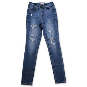 Classic Blue Distressed Skinny Jeans